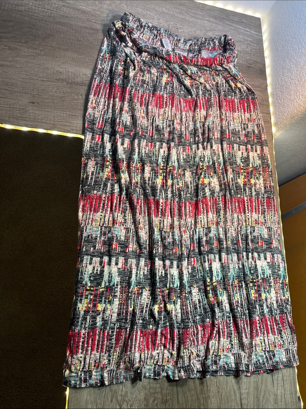 Cato Multicolor Striped Maxi Skirt - Red, Black & Cream Accents